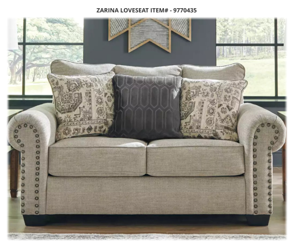 ZARINA LOVESEAT ITEM# - 9770435