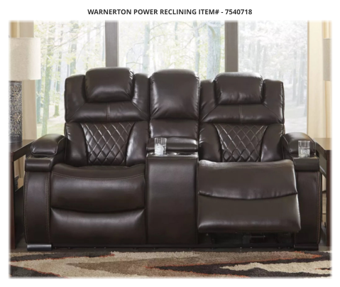 WARNERTON POWER RECLINING ITEM# - 7540718