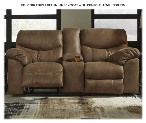 Boxberg Power Reclining Loveseat with Console ITEM# - 3380296